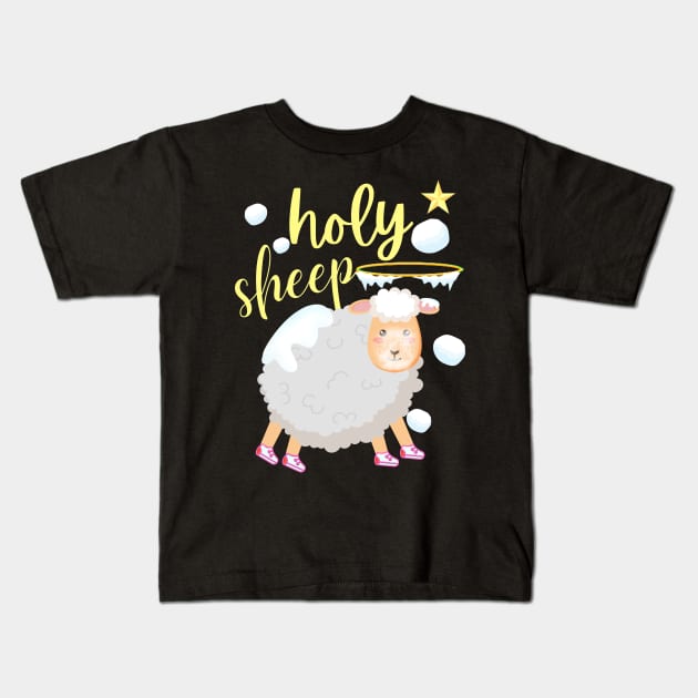 cute christmas sheep Kids T-Shirt by Love My..